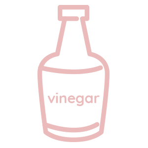 Icon of vinegar bottle. Vinegar doesn't work.